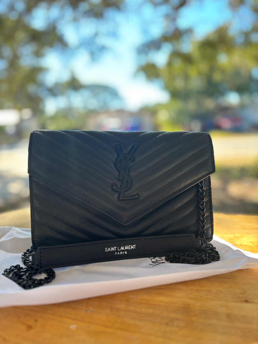 SAINT LAURENT Classic Cassandre Chain Wallet