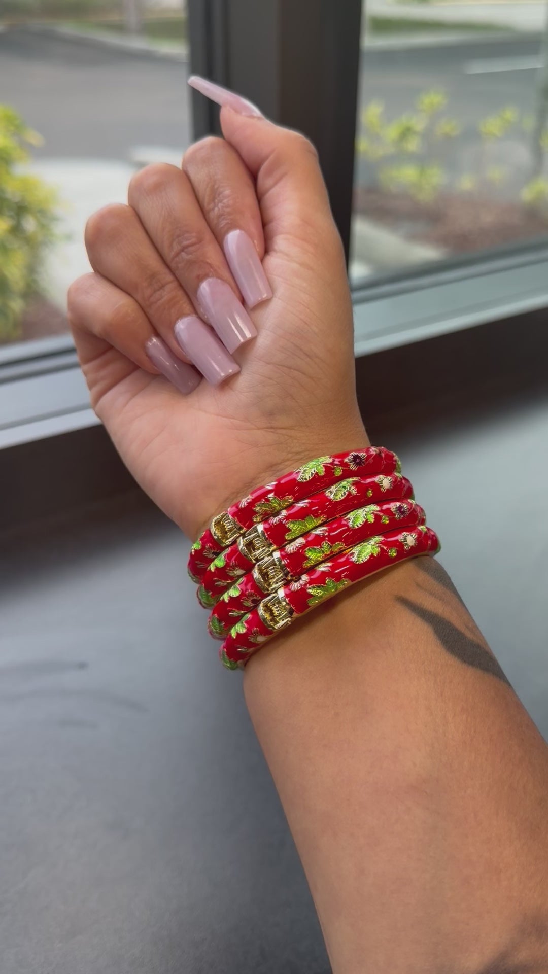 Red Enamel Bangle